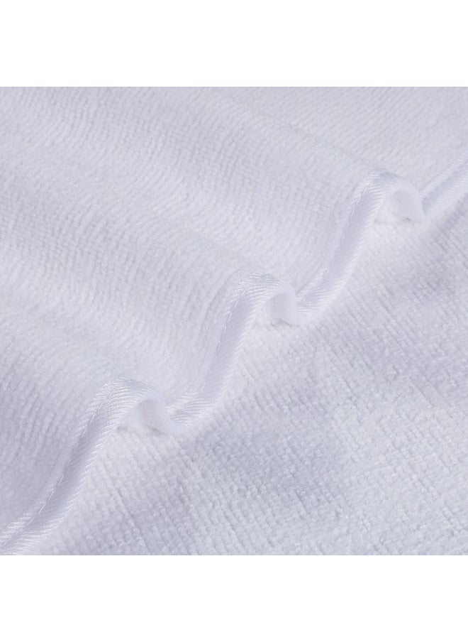 POLYTE Premium Lint Free Microfiber Washcloth Face Towel, 13 x 13 in, Set of 6 (White)