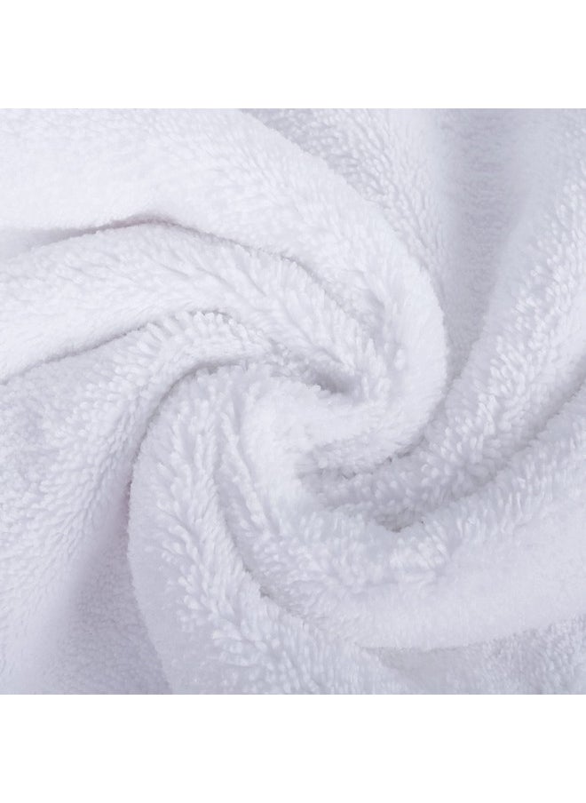 POLYTE Premium Lint Free Microfiber Washcloth Face Towel, 13 x 13 in, Set of 6 (White)