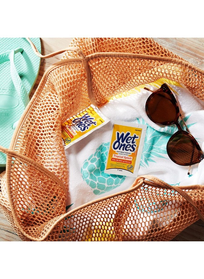 Wet Ones Antibacterial Hand Wipes Singles, Tropical Splash Wipes | Individual Wipes, Antibacterial Wipes, Hand Wipes Individually Wrapped | 24 ct. (6 pack)