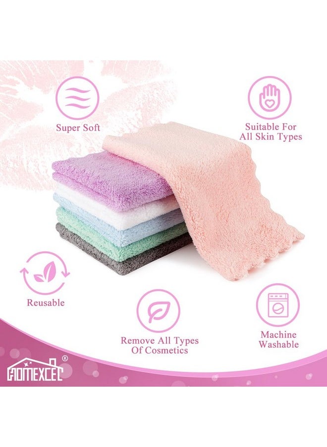 HOMEXCEL Premium Makeup Remover Cloth 24 Pack, Reusable Super Soft 7 x 7 Inch Facial Cleansing Cloths with Just Water, Highly Absorbent Microfiber Coral Velvet Face Towels Washcloths