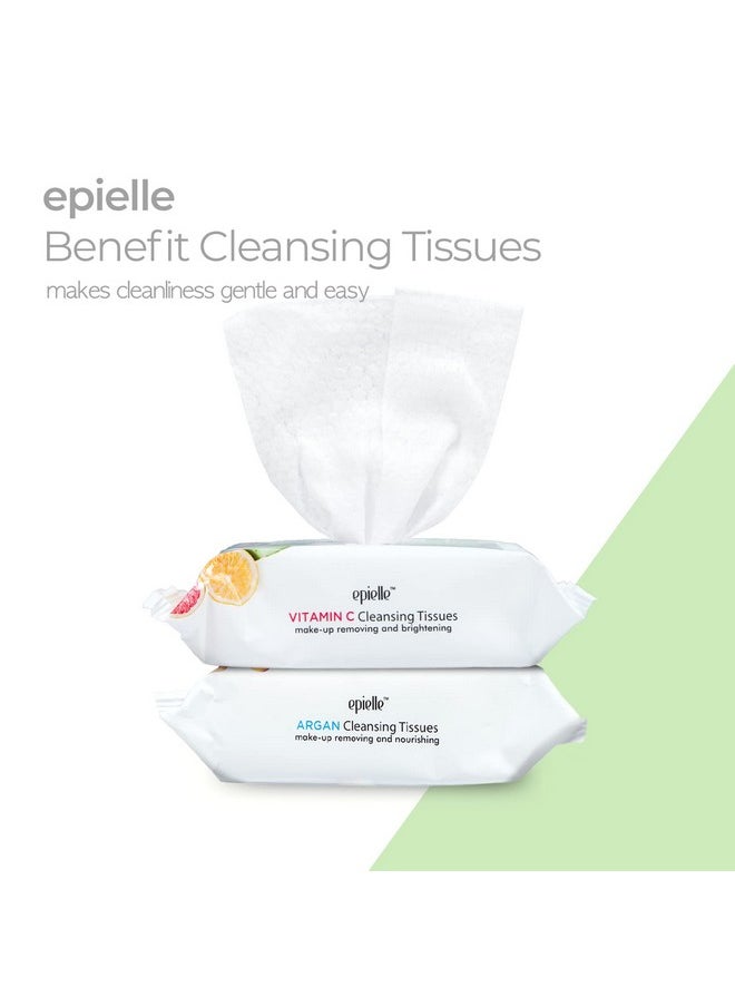Epielle Gentle Skin Cleansing Wipes, 30 Count, Alcohol-Free, Hypoallergenic, Natural Extracts, Oily Skin