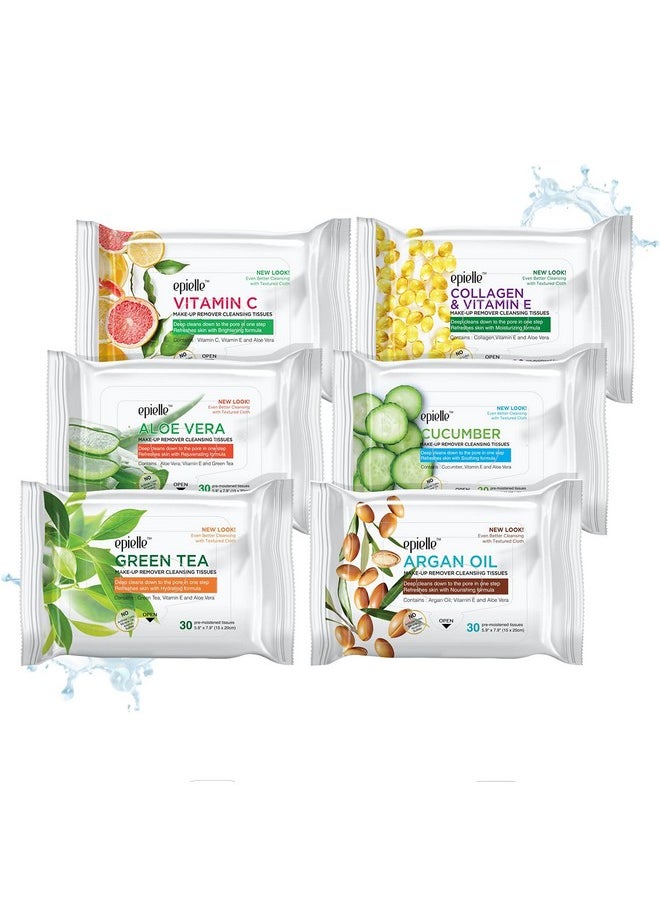 Epielle Gentle Skin Cleansing Wipes, 30 Count, Alcohol-Free, Hypoallergenic, Natural Extracts, Oily Skin