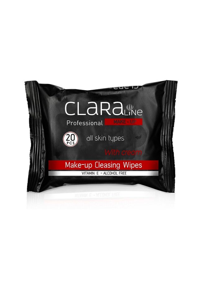 Makeup remover wipes, cleansing wipes infused with vitamin E, alcohol-free, 20 pcs