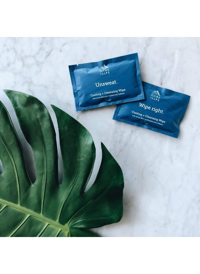Oars + Alps Face and Body Wipes, Dermatologist Tested Skin Care Infused with Caffeine and Menthol, TSA Approved, 14 Wipes Total