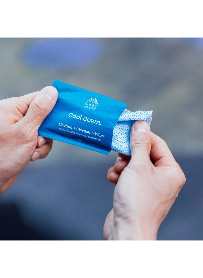 Oars + Alps Face and Body Wipes, Dermatologist Tested Skin Care Infused with Caffeine and Menthol, TSA Approved, 14 Wipes Total