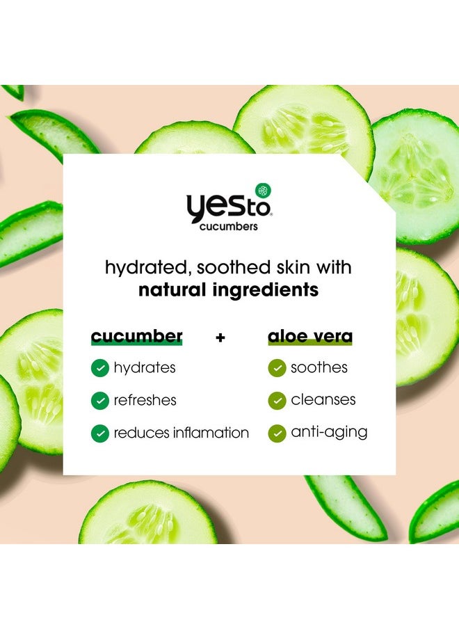 Yes To Face Wipes for Women and Men, Sensitive Facial Cleansing Wipes for use as a Make Up Remover, Cleaning, Soothing, Cucumbers Aloe Vera (Pack of 2)