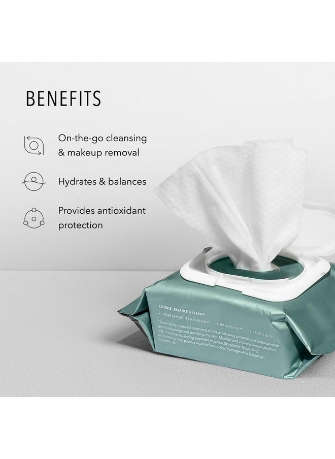 HydroPeptide HydroActive Cleanse, Micellar Facial Cloths, Gently Cleanses Skin, Hydrating and Nourishing, 30 Count