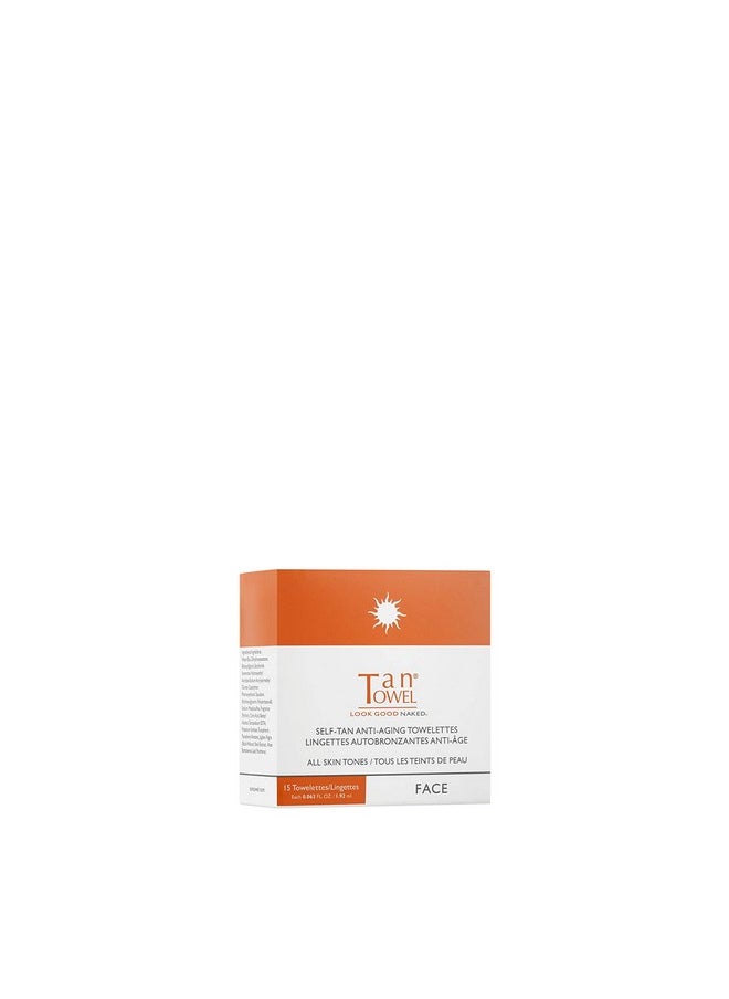 TanTowel Face Tan Towelettes - 15 Pack, All, 15 Count (Pack of 1)