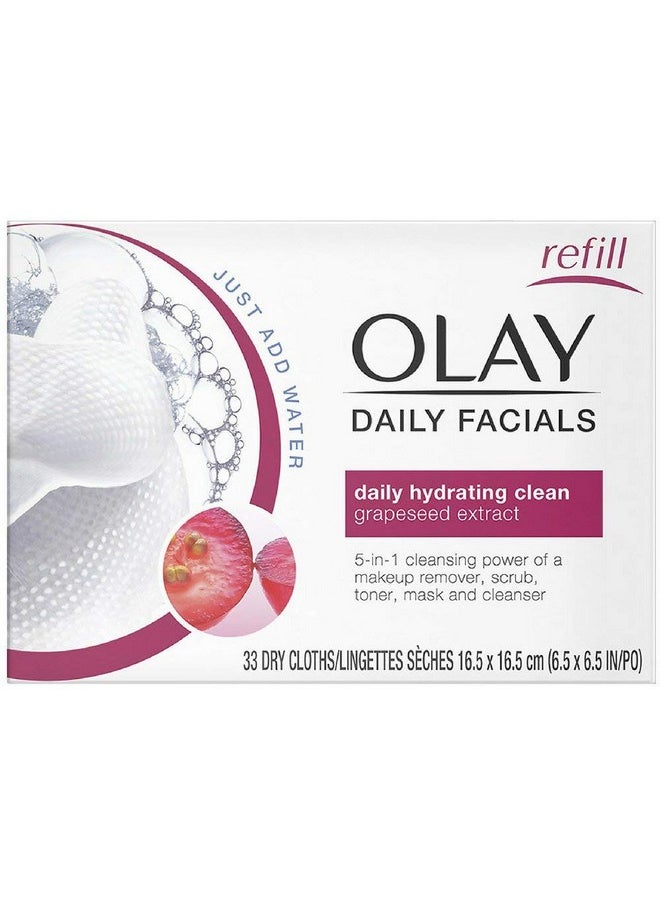 Olay 2-in-1 Normal Daily Facial Cloths, 33-Count (Pack of 2)