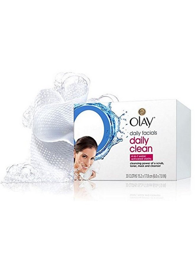 Olay 2-in-1 Normal Daily Facial Cloths, 33-Count (Pack of 2)
