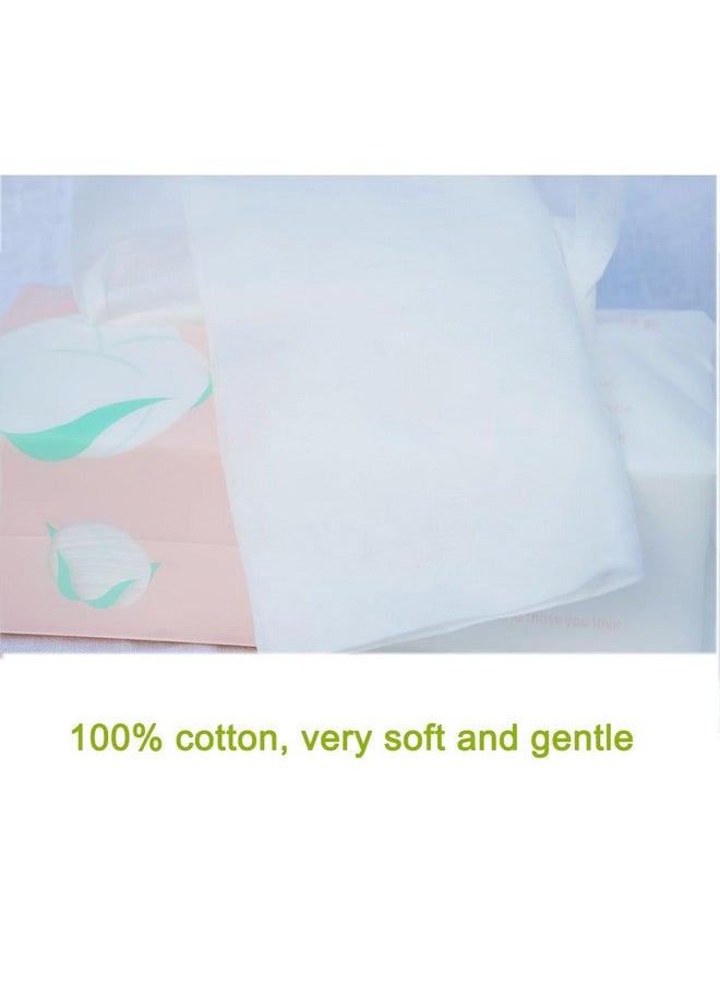 Pure Cotton Careboree Soft Dry Baby Wipes Facial Cleansing Cloth Disposable Unscented Multi-Purpose Pure Cotton Tissue (2 PACK-200 Count)