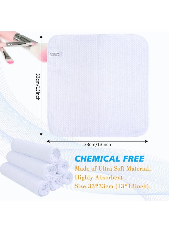SINLAND Waffle Washcloths Microfiber Facial Cloths Soft Makeup Remover Cloths Ultra-thin Quick-drying Exfoliating 6 Pack White
