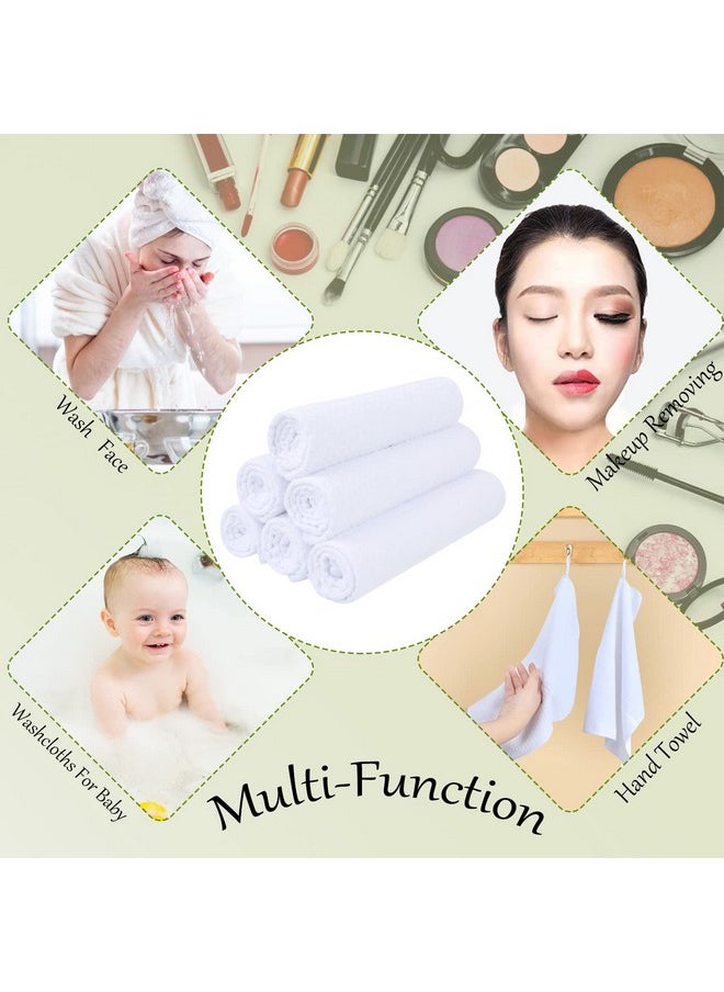 SINLAND Waffle Washcloths Microfiber Facial Cloths Soft Makeup Remover Cloths Ultra-thin Quick-drying Exfoliating 6 Pack White