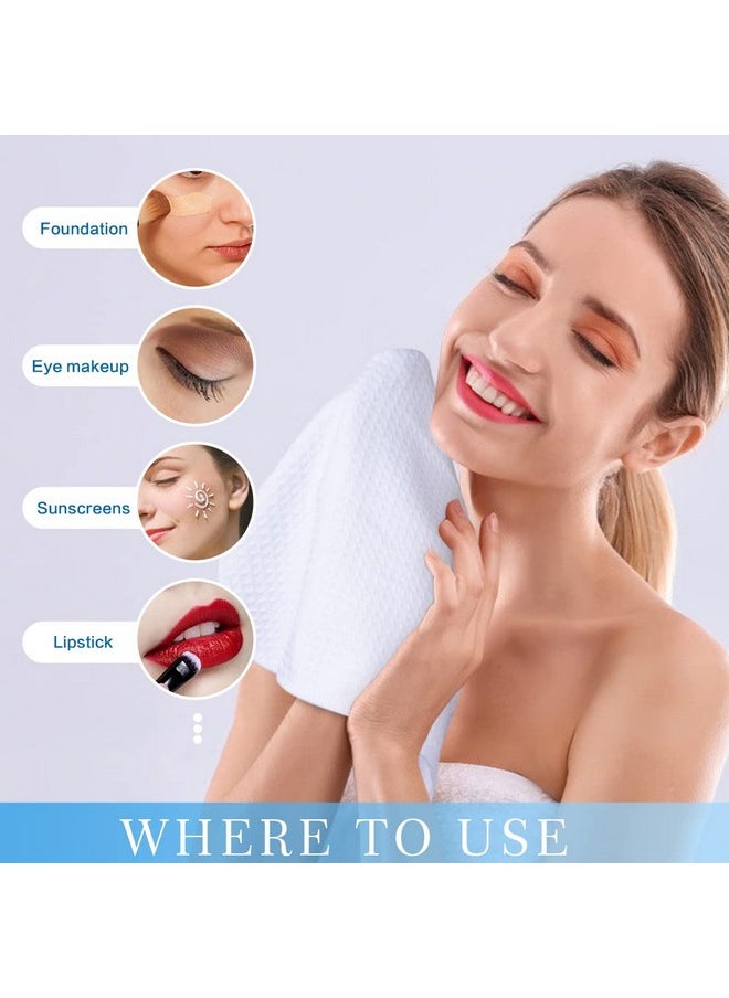 SINLAND Waffle Washcloths Microfiber Facial Cloths Soft Makeup Remover Cloths Ultra-thin Quick-drying Exfoliating 6 Pack White