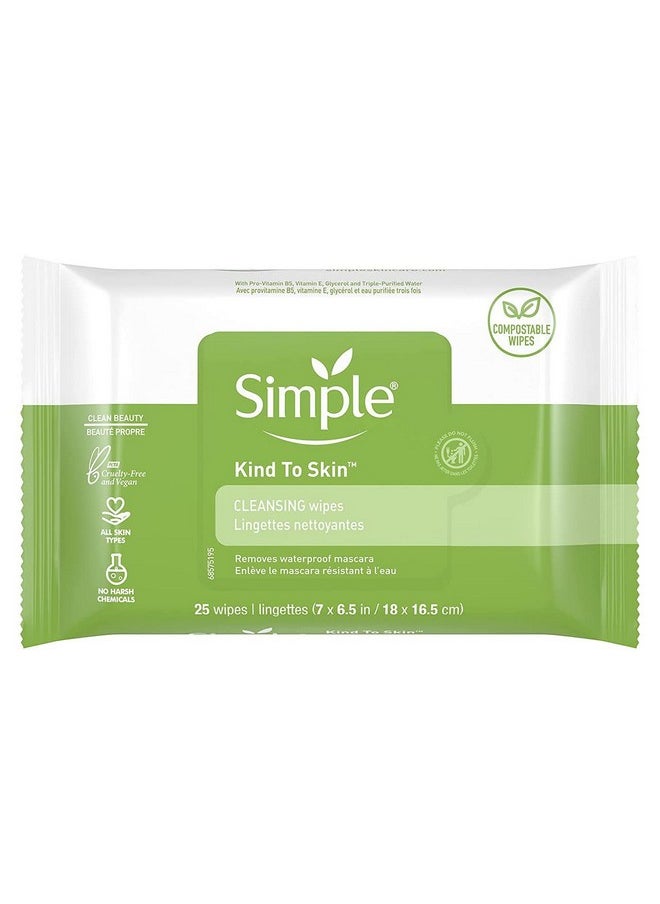 Simple Cleansing Facial Wipes 25 Count (Pack of 3)