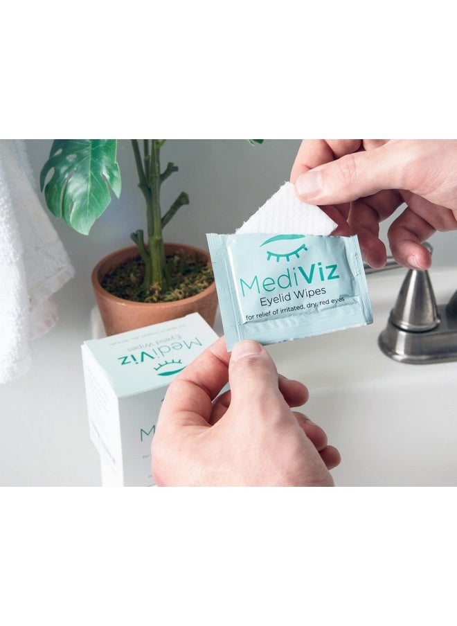 Mediviz Eyelid Cleanser Wipes - Gentle, Exfoliating, Hypoallergenic Eyelid Wipes - Cleansing Wipes for Itchy Eyes Helps Remove Lid Debris & Clear Crusted Matter - Eye Makeup Remover Wipes - (30 ct)