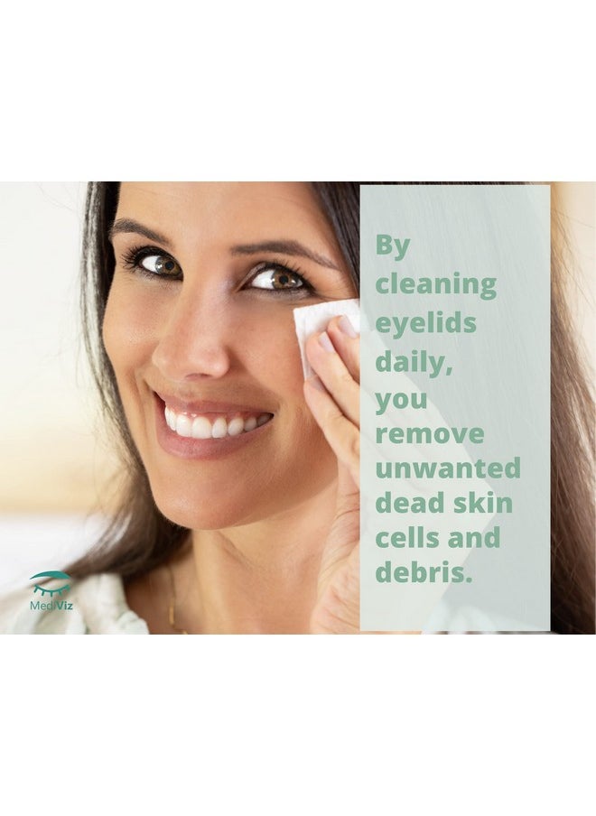 Mediviz Eyelid Cleanser Wipes - Gentle, Exfoliating, Hypoallergenic Eyelid Wipes - Cleansing Wipes for Itchy Eyes Helps Remove Lid Debris & Clear Crusted Matter - Eye Makeup Remover Wipes - (30 ct)