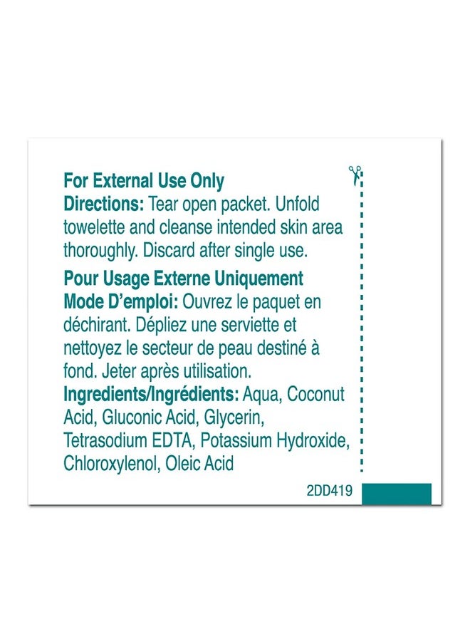 PDI Castile Soap Towelette - Premoistened Facial Cleansing Wipe with Coconut Oil, Great for Travel - Individual Packet, 7.7 in. x 5in., 100 Count, 3 Packs, 300 Total