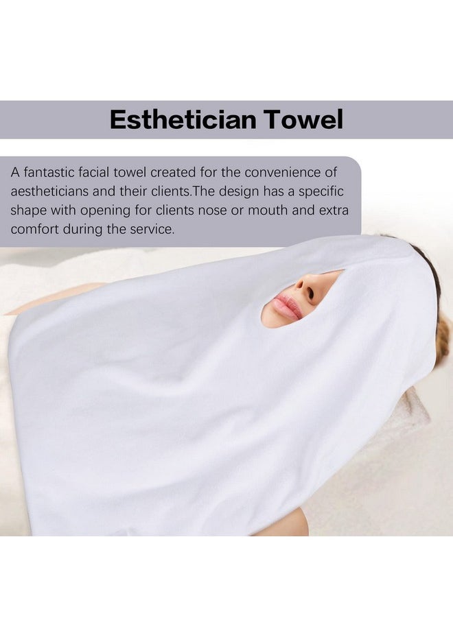 SINLAND Microfiber Esthetician Towels for Facials Mask Removing Face Wrap Soft Facial Cloth with Split Design Spa Towels for Facial Steam Massage and Cleansing