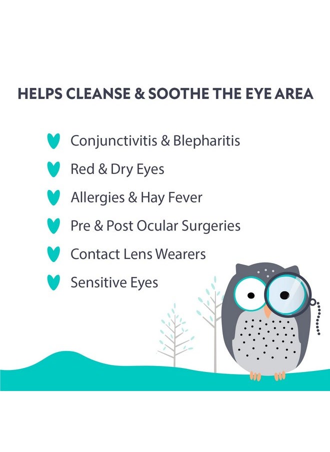 Peepers Plus Eyelid Wipes by Natural Essentials, Preservative-Free & Rinse-Free Eye Wipes for Daily Use, Hydrating & Moisturizing Hyaluronic Acid & Tea Tree Oil Soothes Allergy Dry Eyes, 30 Count