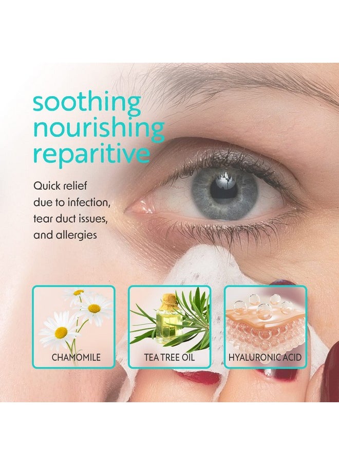 Peepers Plus Eyelid Wipes by Natural Essentials, Preservative-Free & Rinse-Free Eye Wipes for Daily Use, Hydrating & Moisturizing Hyaluronic Acid & Tea Tree Oil Soothes Allergy Dry Eyes, 30 Count