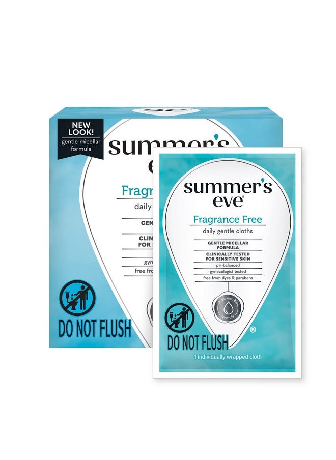 Summer's Eve Fragrance Free Gentle Daily Feminine Wipes, Removes Odor, pH balanced, 16 Count