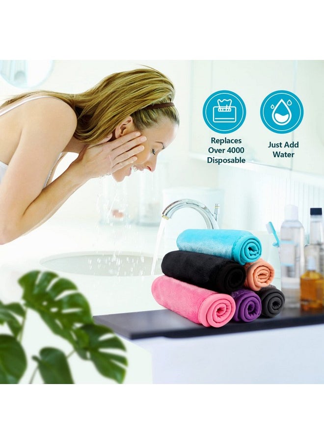 Orighty Makeup Remover Cloths 6 Packs, Makeup Removal Face Cleansing Cloth, Reusable Microfiber Facial Cleansing Towels, Remove Instantly Dirt with Just Water, 12x6 in, 6 Colors