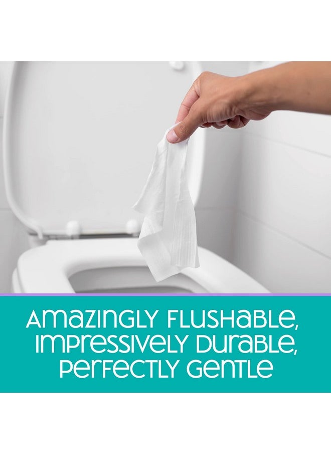 Nice 'N Clean SecureFLUSH Flushable Wet Wipes (42 Count - 6 Packs) | Moist Toilet Tissue with Moisturizing Aloe & Vitamin E | 0% Alcohol Formula for Sensitive Skin | Butt Wipes for Adults