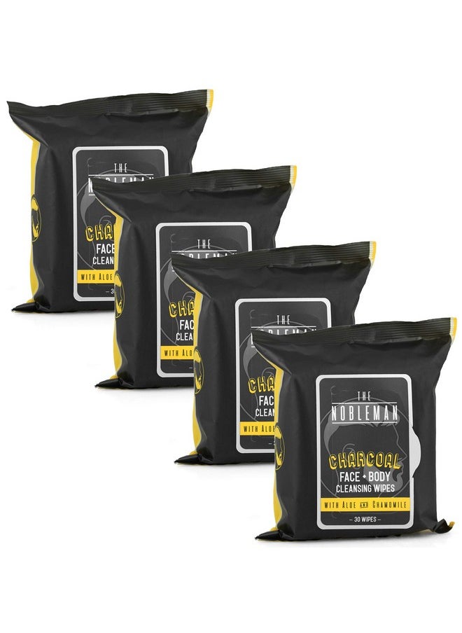 Men's Charcoal Face + Body Cleansing Wipes - 4 Pack (120ct)