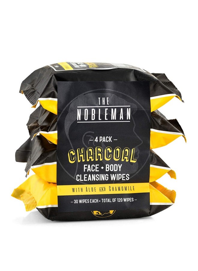 Men's Charcoal Face + Body Cleansing Wipes - 4 Pack (120ct)