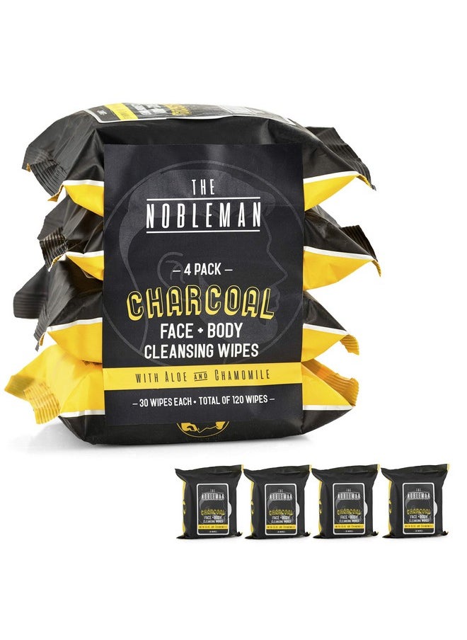 Men's Charcoal Face + Body Cleansing Wipes - 4 Pack (120ct)