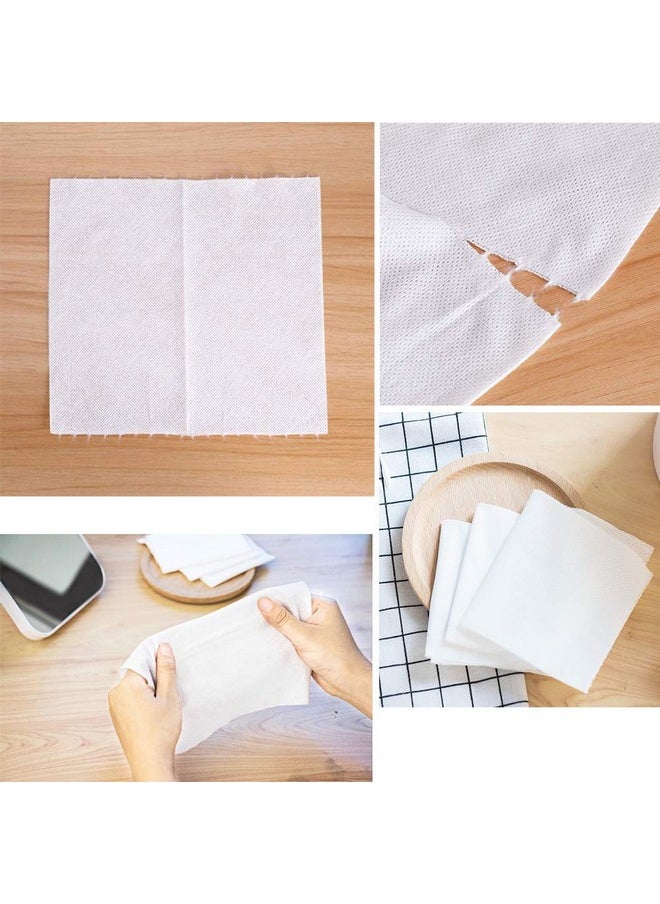 1 Roll Of Disposable Cleaning Face Towel Non-woven Fabric Disposable Wipers Washcloths Makeup Facial Soft Pads (White)