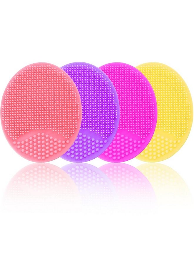 Face Scrubber, Facial Exfoliator, Face Scrub Brush, Soft Face Brush, Silicone Facial Cleansing Brush, Face Exfoliator Blackhead Acne Pore Cradle Cap Face Wash Brush for Deep Cleaning Skin 4 Pack