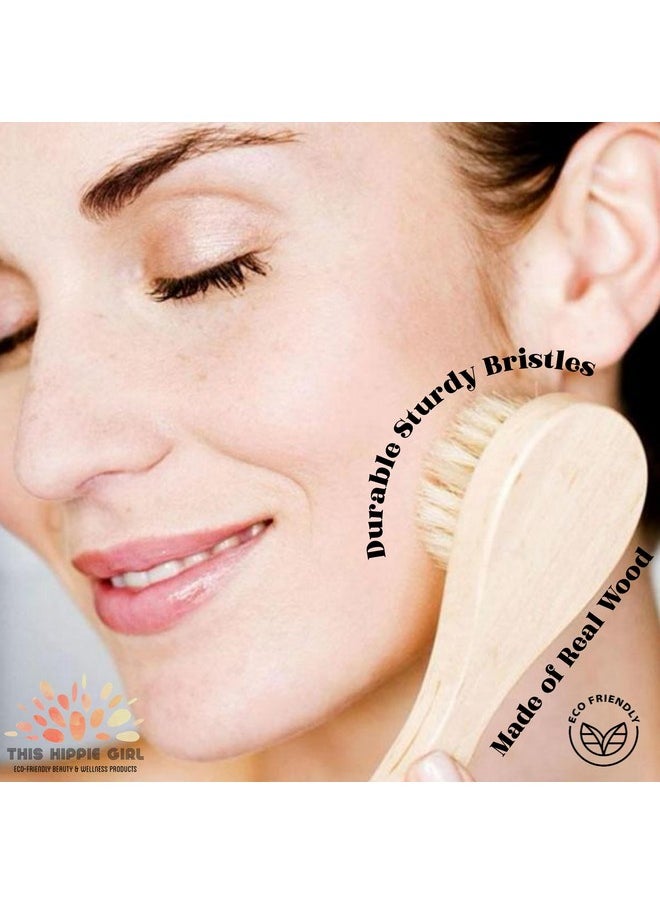 This Hippie Girl Facial Dry Brush, Dry Facial Brush, Facial Exfoliating Brush, Scrubber Natural Bristle for Face Massage, Face Circulation, Face Exfoliator, Facecare Tool