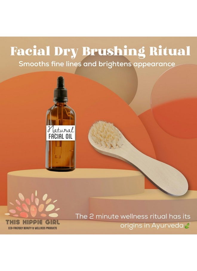 This Hippie Girl Facial Dry Brush, Dry Facial Brush, Facial Exfoliating Brush, Scrubber Natural Bristle for Face Massage, Face Circulation, Face Exfoliator, Facecare Tool