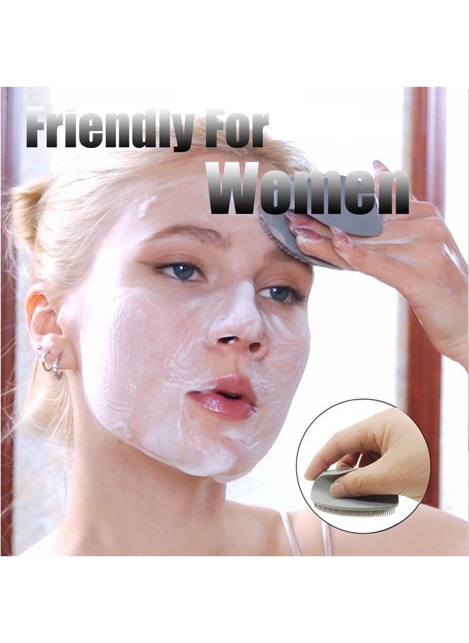 REVEX Face Scrubber,2Pcs Silicone Face Scrubber for Women Men,Face Scrubber Exfoliator Brush, Manual Facial Cleansing Brush,Exfoliating Face Scrubber for Sensitive Skin.(White+Gray)
