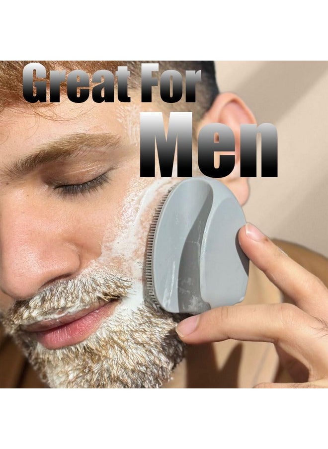 REVEX Face Scrubber,2Pcs Silicone Face Scrubber for Women Men,Face Scrubber Exfoliator Brush, Manual Facial Cleansing Brush,Exfoliating Face Scrubber for Sensitive Skin.(White+Gray)