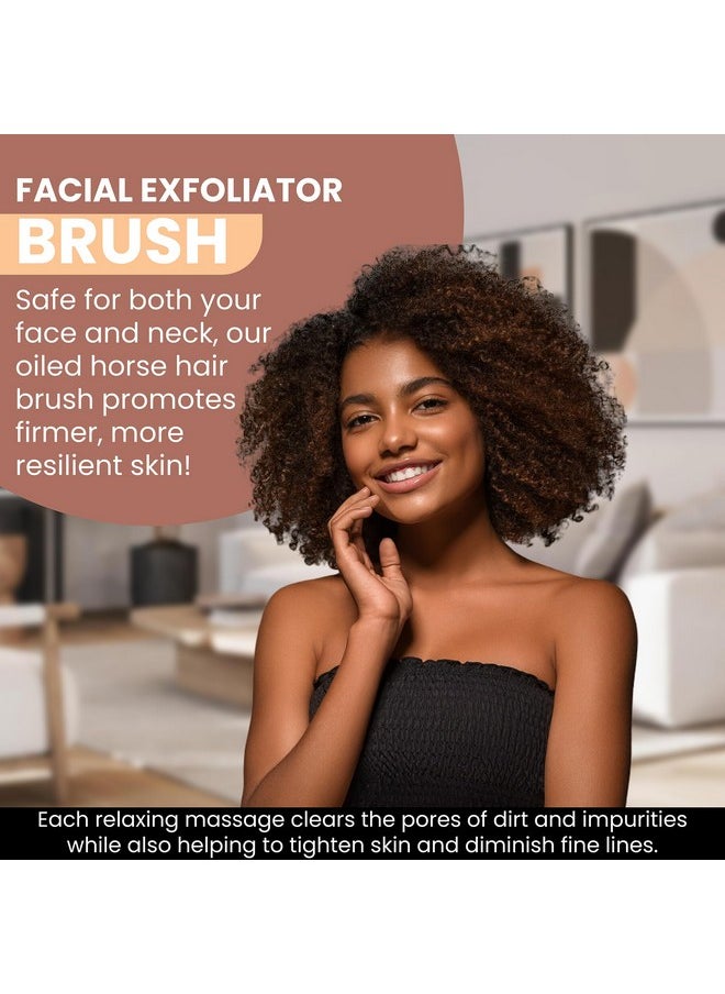 Since 1869 Hand Made in Germany - Sustainable Exfoliating Face Brush, Scrub Cleansing Brush, Exfoliates Skin to Help Reduce Flaking, Fine Lines, Supports Glowing Complexion (Soft Goat Bristle)