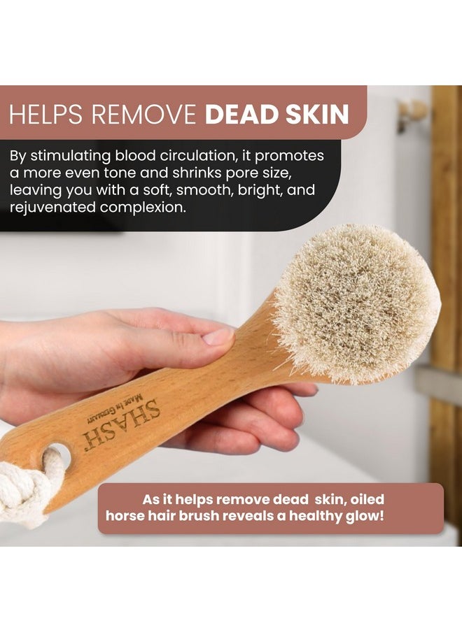 Since 1869 Hand Made in Germany - Sustainable Exfoliating Face Brush, Scrub Cleansing Brush, Exfoliates Skin to Help Reduce Flaking, Fine Lines, Supports Glowing Complexion (Soft Goat Bristle)