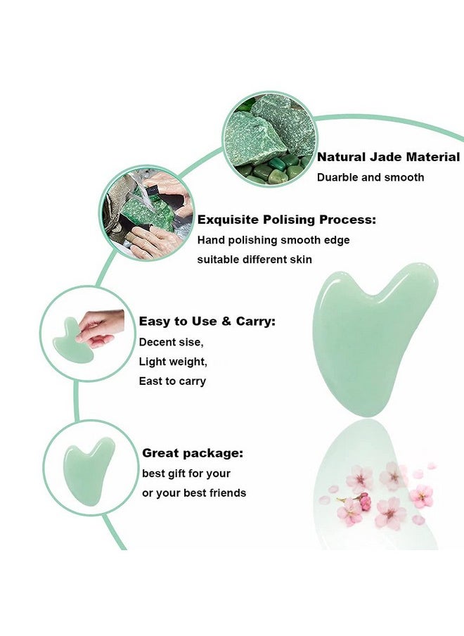 Ditind Gua Sha, Jade Stone Gua Sha Massage Tool, Guasha Tool for Face and Body Skin Massage. Gua Sha Set for Toxins Prevents Wrinkles for SPA Acupuncture, Therapy Trigger Point Treatment.