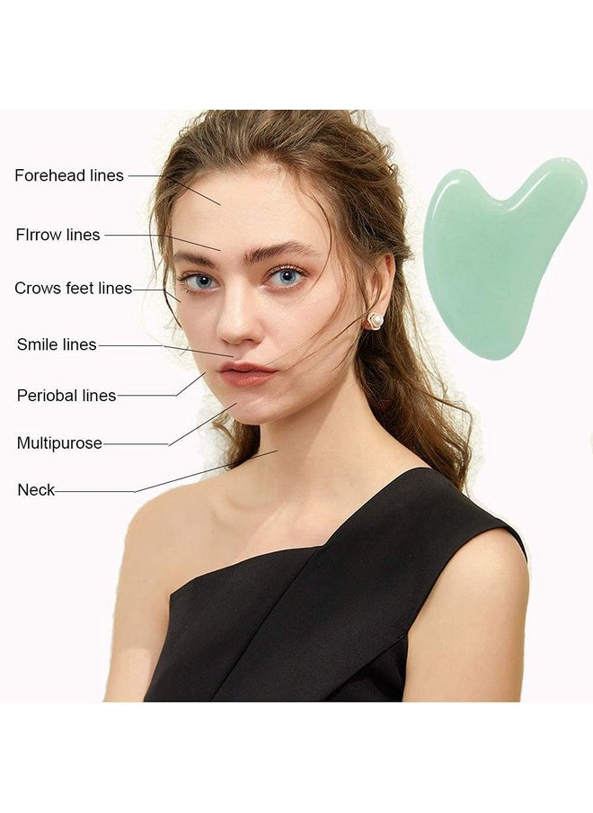 Ditind Gua Sha, Jade Stone Gua Sha Massage Tool, Guasha Tool for Face and Body Skin Massage. Gua Sha Set for Toxins Prevents Wrinkles for SPA Acupuncture, Therapy Trigger Point Treatment.