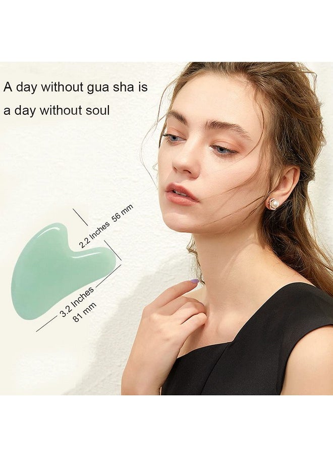 Ditind Gua Sha, Jade Stone Gua Sha Massage Tool, Guasha Tool for Face and Body Skin Massage. Gua Sha Set for Toxins Prevents Wrinkles for SPA Acupuncture, Therapy Trigger Point Treatment.