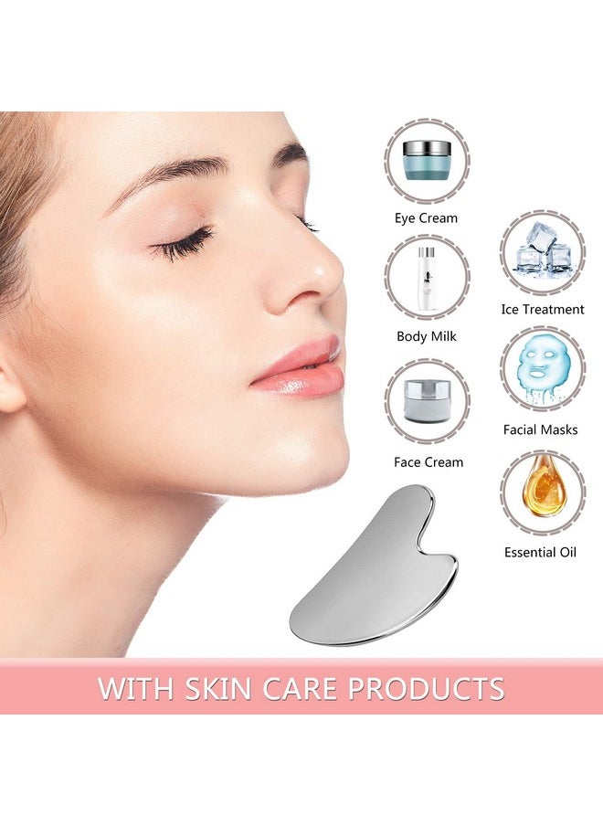 OXT Gua Sha, Stainless Steel Gua Sha Facial Tools, Guasha Tool for Face Upgraded, Guasha Stainless Steel (Silvery)