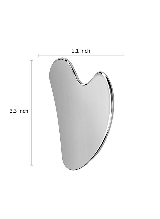 OXT Gua Sha, Stainless Steel Gua Sha Facial Tools, Guasha Tool for Face Upgraded, Guasha Stainless Steel (Silvery)
