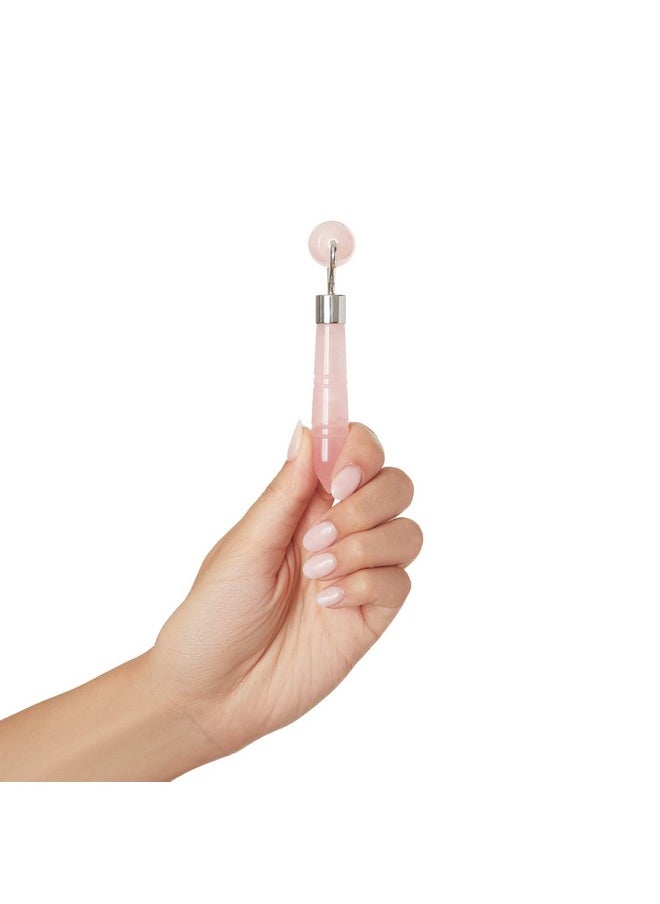 Plum Beauty Mini Rose Quartz Roller for Face - Improves Skin Tone and Blood Circulation - Skin Care Face Roller Reduces Under-Eye Puffiness and Dark Circles