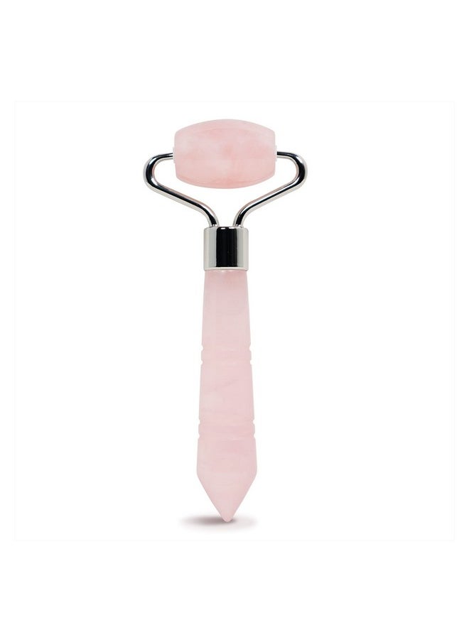Plum Beauty Mini Rose Quartz Roller for Face - Improves Skin Tone and Blood Circulation - Skin Care Face Roller Reduces Under-Eye Puffiness and Dark Circles