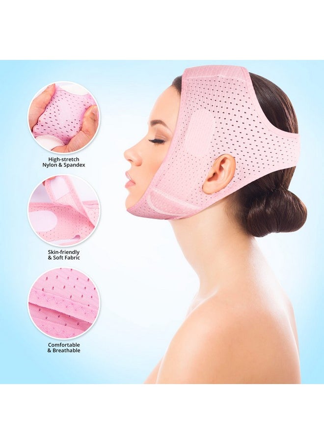 Reusable Double Chin Reducer- V Line Mask -Double Chin Remover-Facial Slimming Chin Strap-Chin Up Mask Face Lifting Belt V Shaped Slimming Face Mask