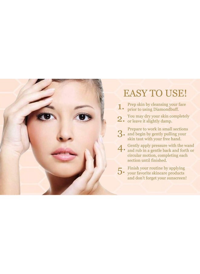 Bee Stunning DIAMONDBUFF Microderm Exfoliation Tool for at Home Glowing and Radiant Skin | Reduce Acne, Fine Lines, Wrinkles, & Provide a Velvety Smooth Complexion with Diamond Microdermabrasion