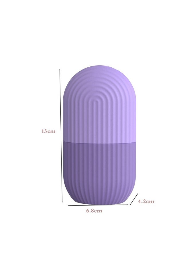 Joyeee Ice Face Roller, Reusable Silicone Mold Face Massage Eye Facial Beauty Skin Care Tools Apply Ice for Shrink Pores Anti Wrinkle Reduce Puffiness Improve Skin Elasticity, Striped, Purple