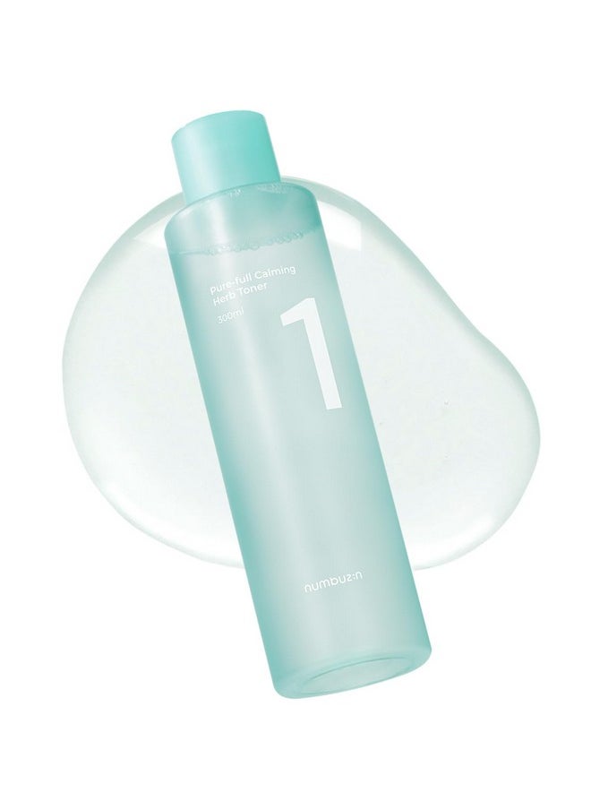 numbuzin No.1 Pure-Full Calming Herb Toner | Breakouts, Redness, Excess Oil Control, Blackhead Removal | Centella Asiatica, Heartleaf, Licorice Root | Acne-Prone, Sensitive Skin | 10.14 fl. oz